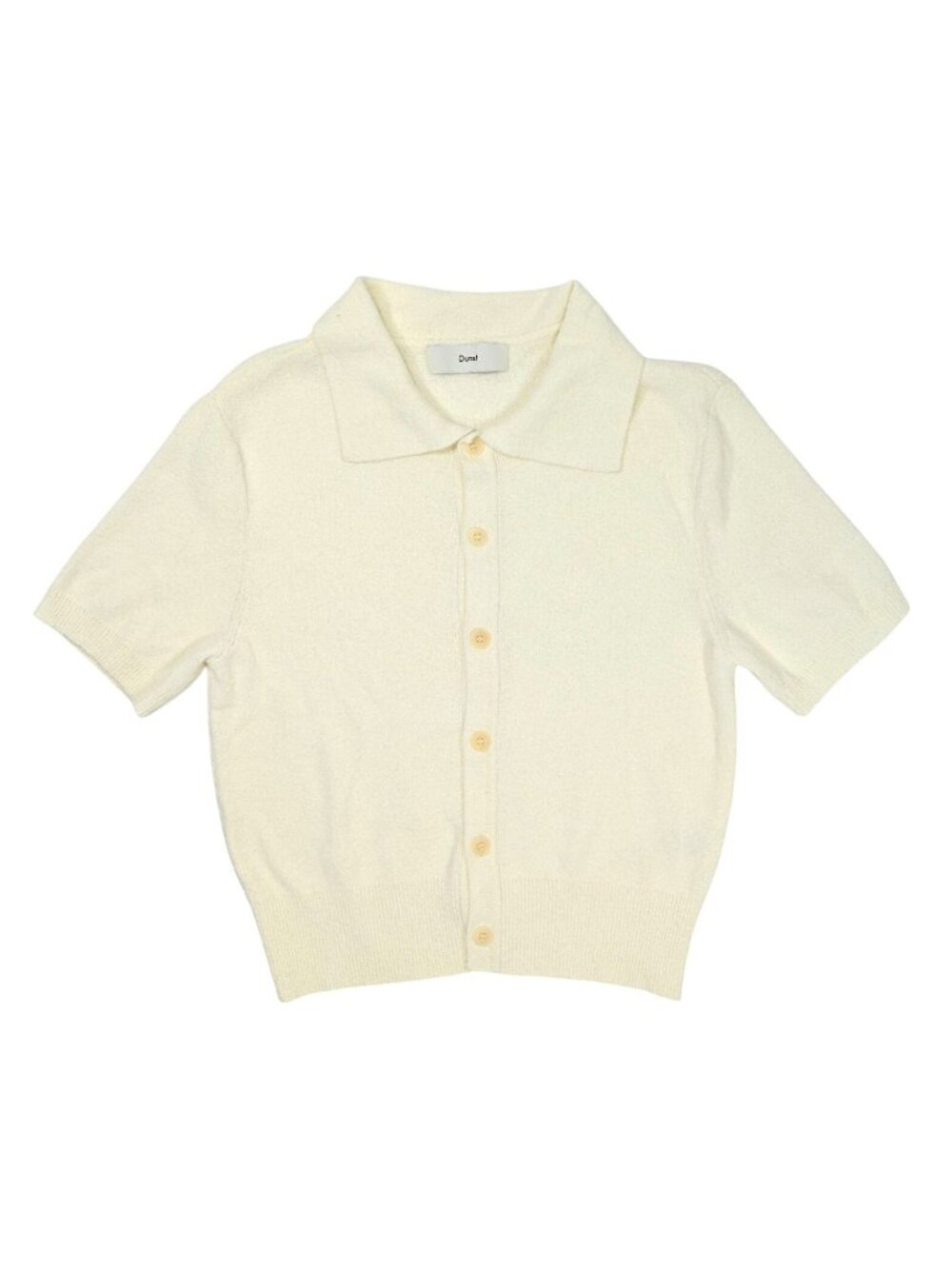 Dunst Unisex Open Collar Boucle Knit Cardigan in Off White